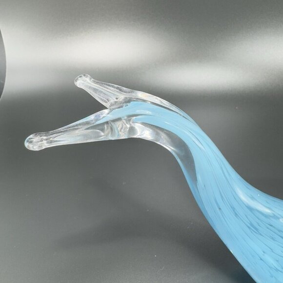 Venetian Art Glass Dolphin Fish Figurine Paperweight Blue Clear Edges Italian - Picture 4 of 12